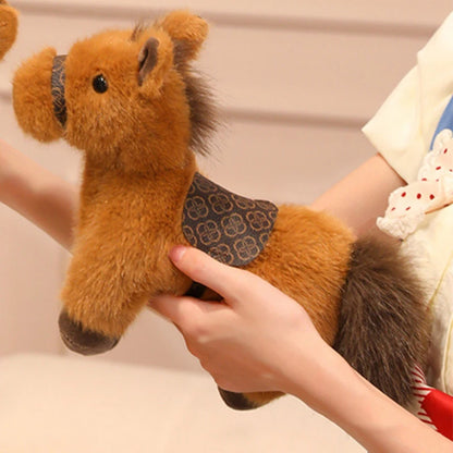 New Arrival Cute Saddle Pony Plushies Stuffed Animal Brown Horse Racehorse Soft Toys Birthday Xmas New Year Gift