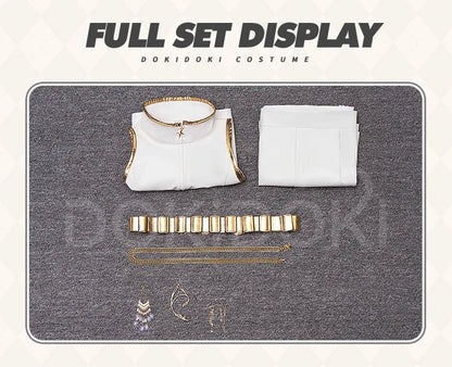 【Last Batch】IN STOCK Rumii Zoeyi Miraa Cosplay Costume【XS-3XL】DokiDoki-N Women White Suit Golden Rumii Cosplay Plus Size