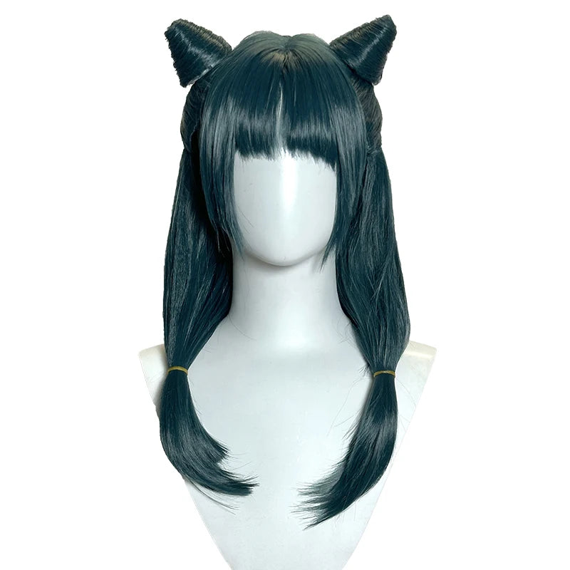 UWOWO Maomao Wig Anime The Apothecaryy Diaries Maomao Frog Green Hanfu Style Hunt Cosplay Wig Long Dark Green Wig New suit