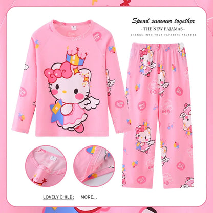 MINISO Disney Kids Pajamas Boys Pyjama Sets Long Sleeve Frozen Princess Elsa Winnie the Pooh Child Clothing Toddler Girl Pijamas