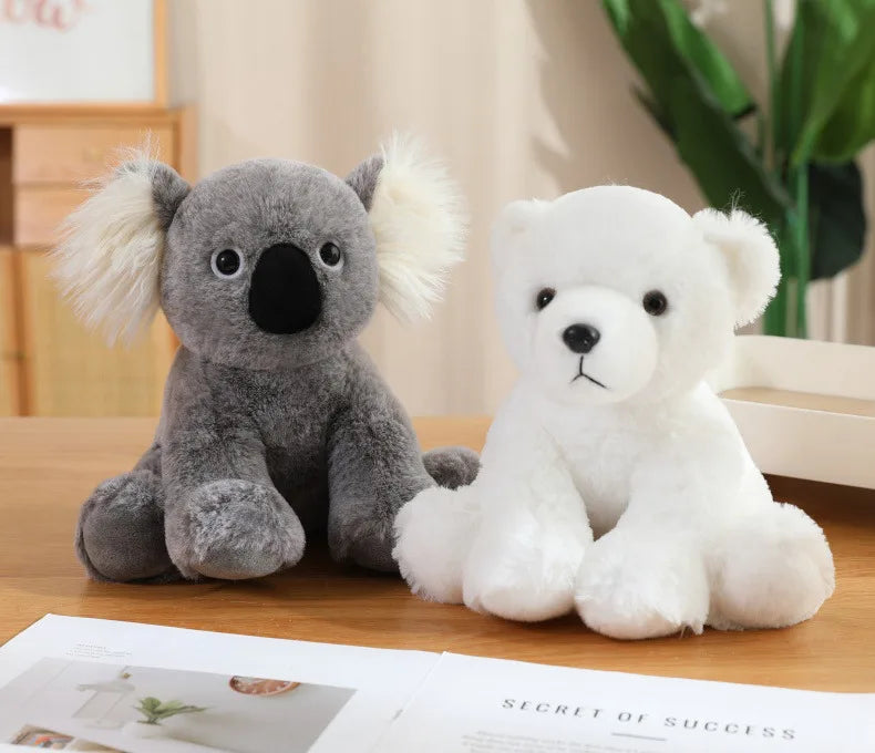 Cute Plush Animal Toys Set Panda Bear Fox Raccoon Elephant Giraffe Frog Soft Stuffed Dolls for Kids Sleep Appliance Baby Gift