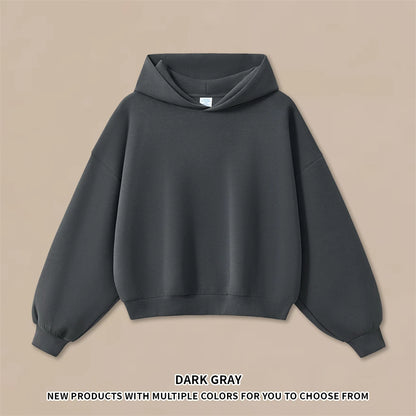 ZODF Trendy Winter 350gsm Solid Fleece Hooded Hoodies For Man Unisex Boxyfit Solid Warm Pullovers Brand Clothing HY0038