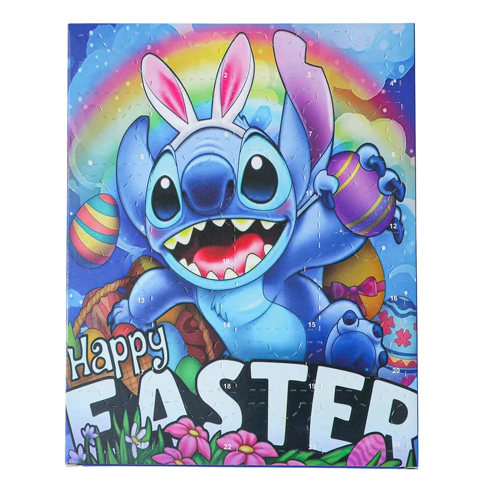 New Disney Stitch  24-Grid Christmas Countdown Calendar Blind Box - Alloy Bracelet Gift Set For Halloween & Xmas