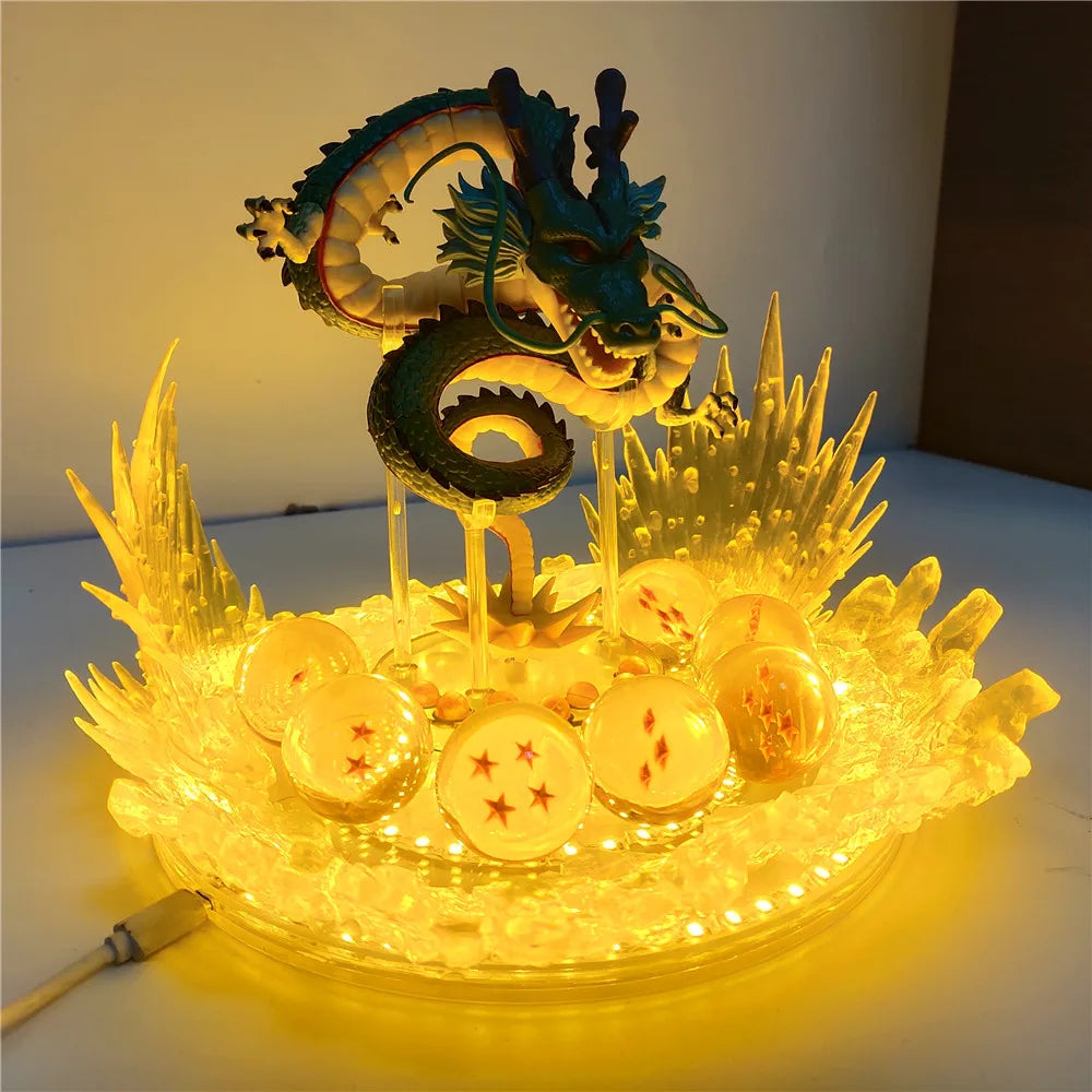 Anime Figures Shenron Dragon Ball Z GK Shenlong Super Saiyan LED Light PVC Action Figures 16cm Toys for Children Collector Model