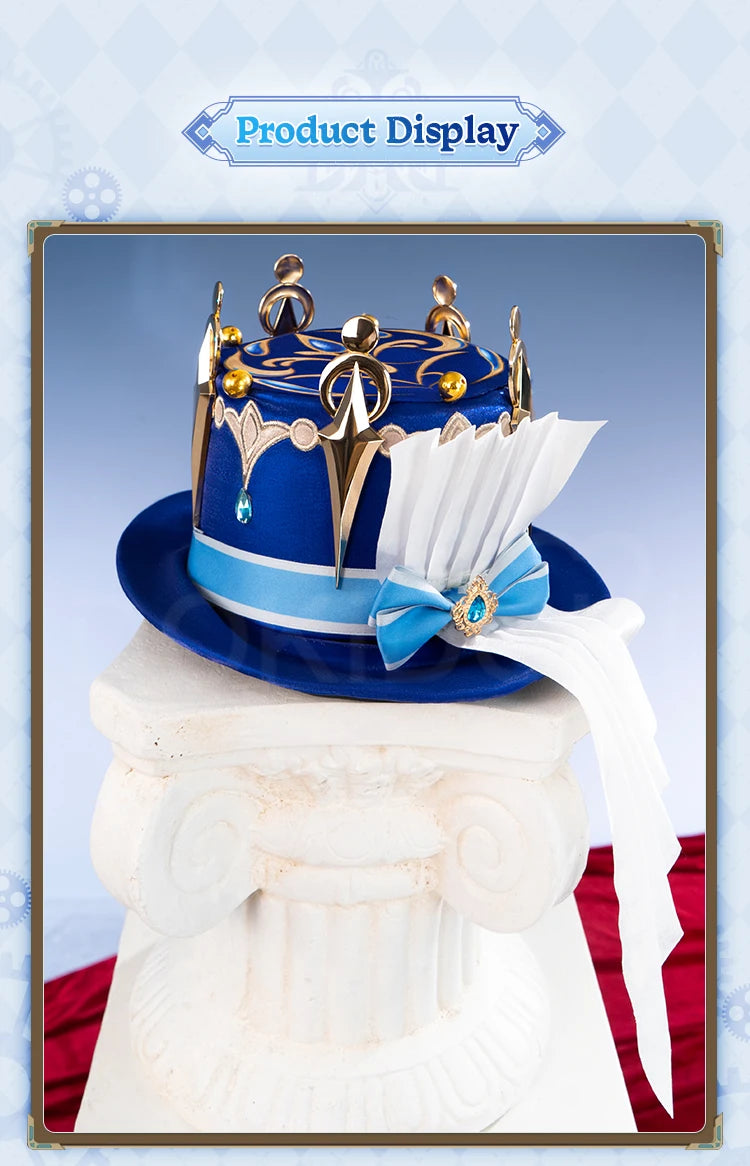 IN STOCK Focalors Furina Hat Game Genshin Impact Cosplay DokiDoki Fontaine Furina Hydro Women Blue Hat Metal Accessories Cosplay