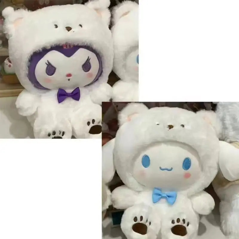 25-50cm Aoger Plushies Hello Kitty Cinnamonroll Pochacco Transform Stuffed Plush Doll Cos Bear Cute Toys Children Birthday Gifts