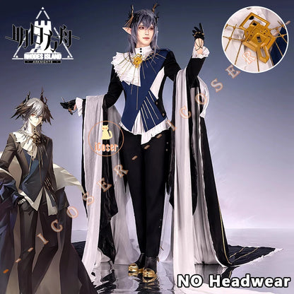 Arknights Aefanyl Logos Cosplay Costume Wig Uniform Earrings Radiant Serenity Ambience Synesthesia Halloween Party for Women Men