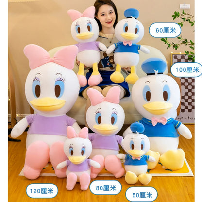 Disney Donald Duck Daisy Giant Plush Dolls Hot Toys Kawaii Soft Pillow Stuffed Animal Couple Dolls Birthday Xmas Gifts for Kids