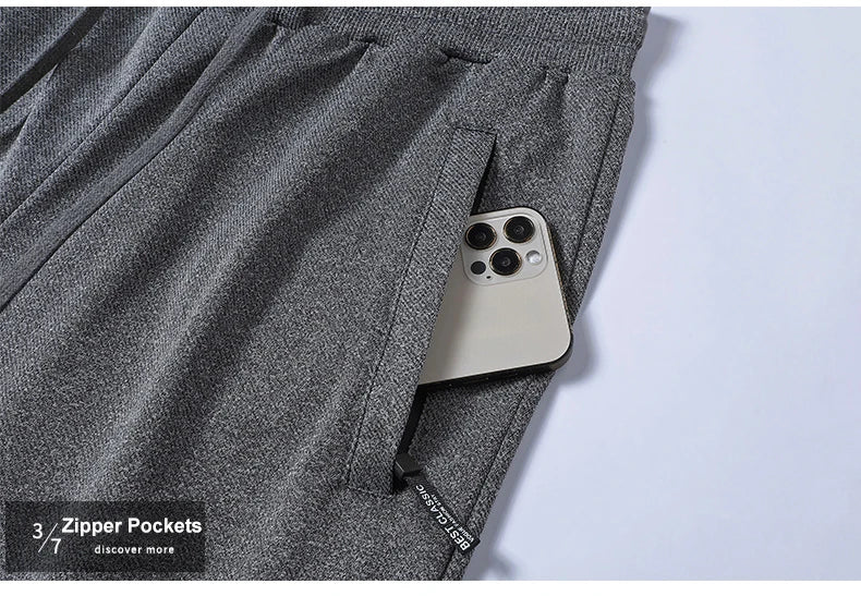 Chrlck Men’s Tight Sweatpants Straight Jogging Pants Casual Sport Running Trousers Spring Summer