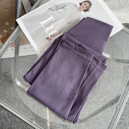 Women High Waist Seamless Breathable Yoga Pants Naked Feeling Leggings for Gym Running Cycling - Style17Purple / S