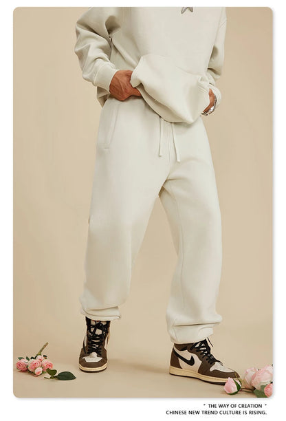 ZODF 2025 Autumn Winter Men’s Washed Fleece Sweatpants 355gsm Loose Retro Joggers Streetwear HY0653