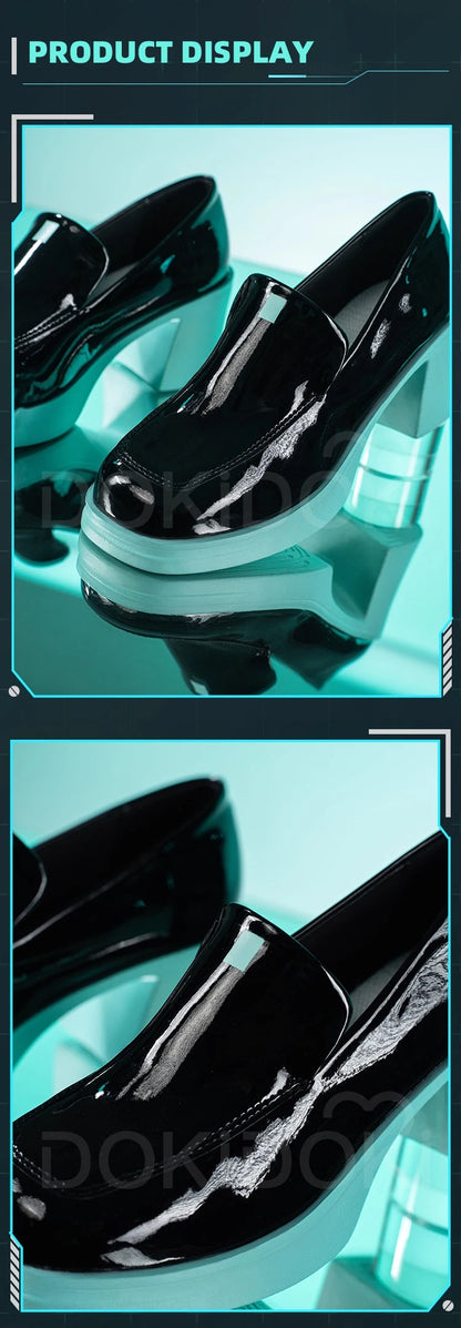 Mikuu Cosplay Shoes Anime Cosplay DokiDoki-SR Women Cute Black Boots Uniform Shoes Mikuu Halloween Cosplay Shoes