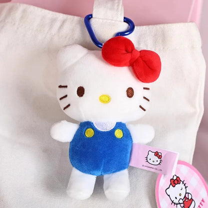 Genuine Sanrio Hello Kitty Cute Stuffed Keychain Car School bag Pendant Kids Plush Toy Keyring Plushier Strap Doll Birthday Gift