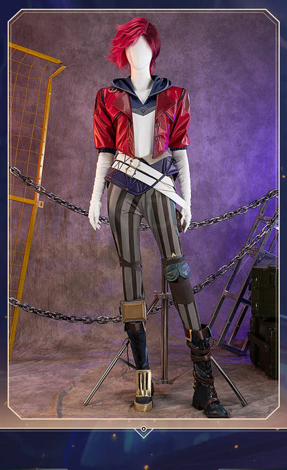 【Last Batch】IN STOCK ViI Cosplay Costume Game Cosplay DokiDoki-R Women Suit Red Coat Plus Siz