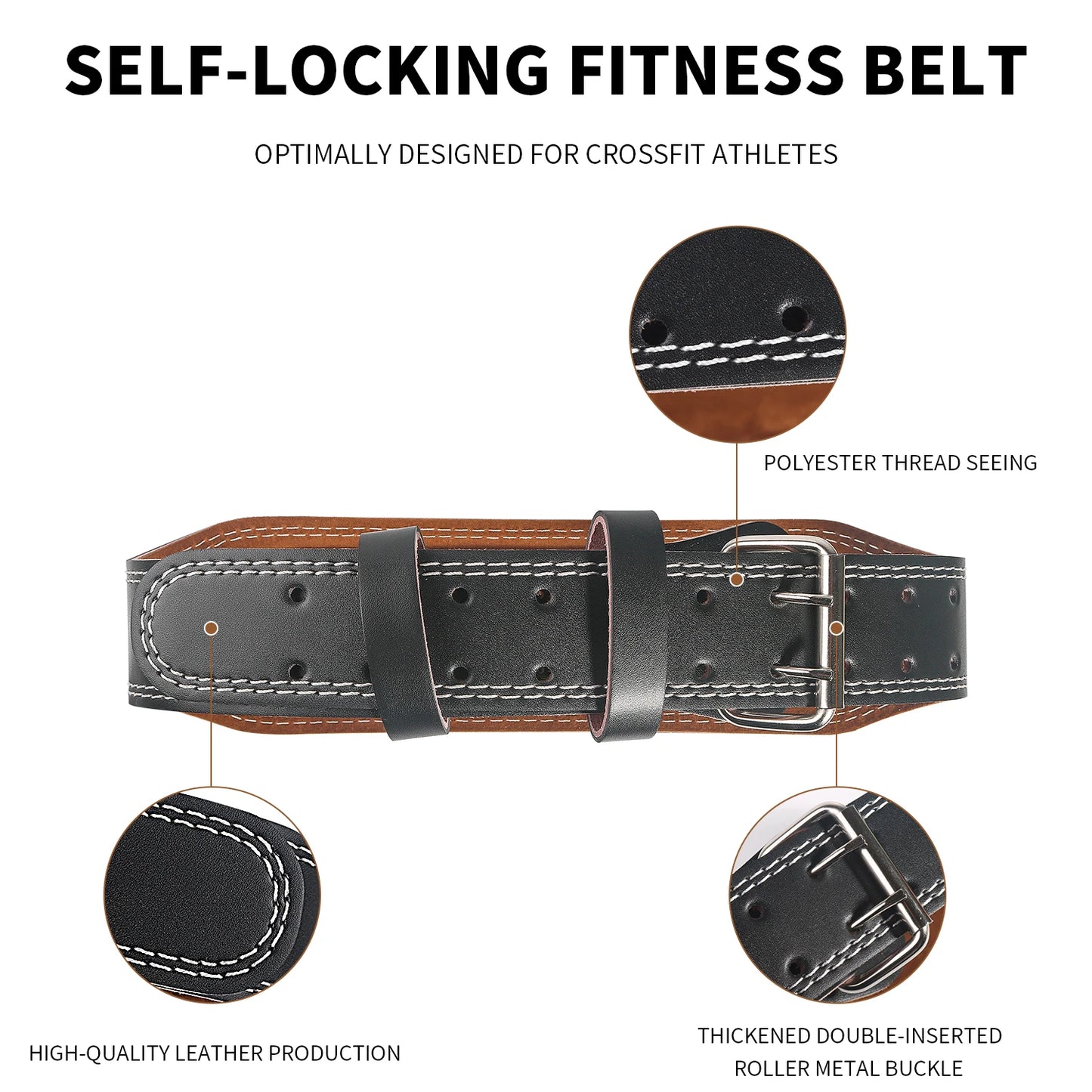 Weight Lifting Belt 10.5cm Wide for Men and Women Back Support Powerlifting Squats Cross Training Gym Workout - 10.5CM