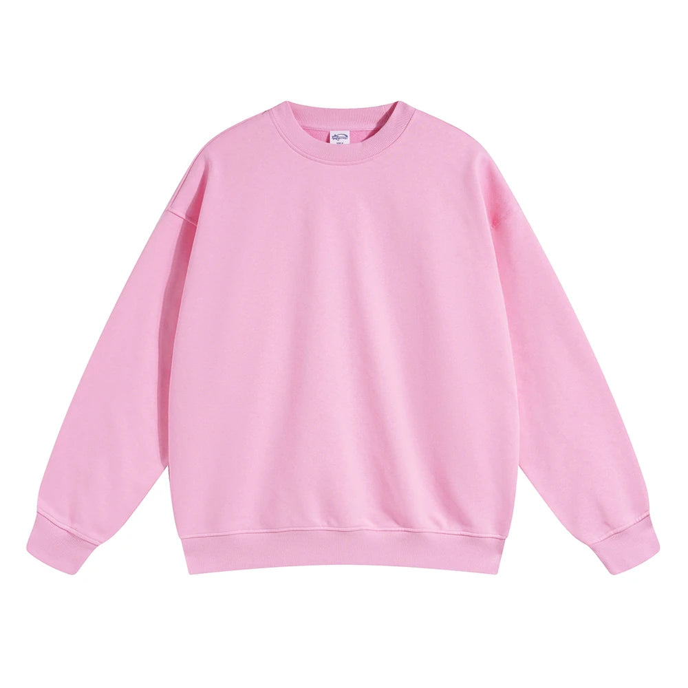 ZODF 2024 Autumn Winter Men's Basic O-Neck Sweatshirt Unisex Loose Solid 430gsm Terry Pullovers Streetwears HY0910