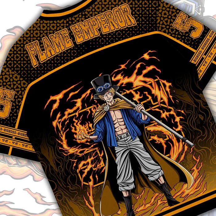 55 Jersey One Piece Sabo Anime Y2k Korean Style Kpop Baseball Hockey T-shirt Fashion Streetwear Anime Daily Unisex Tops Tees