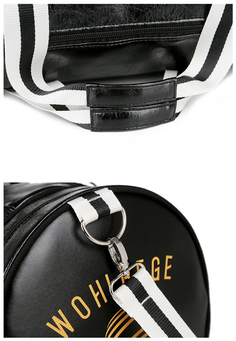 The Codex PU Leather Gym Bag Travel Tote Duffle for Men Sports Fitness Business Casual Weekend Outdoor Shoulder Handbag