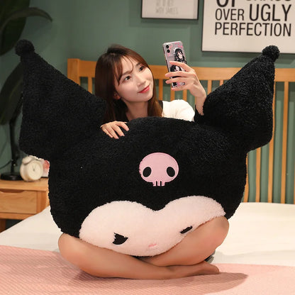 Big Size Kuromi Back Cushion Very Soft Cuddly Pillow Sofa Bed Back Cushion Home Decor Stuffed Anime Plushies Xmas Gifts Girl