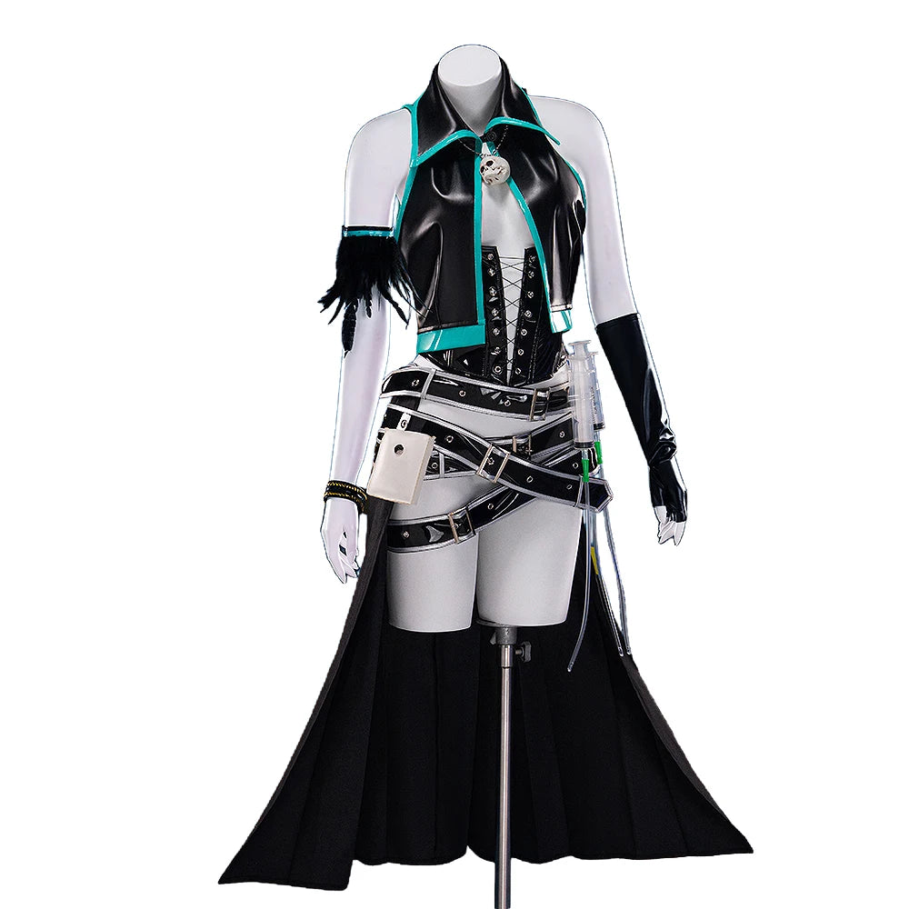 Mikuu Shiiee Cosplay Costume DokiDoki-R Mikku Women Sexy Black Dress Mikuu Shiiee Cosplay Halloween Costume