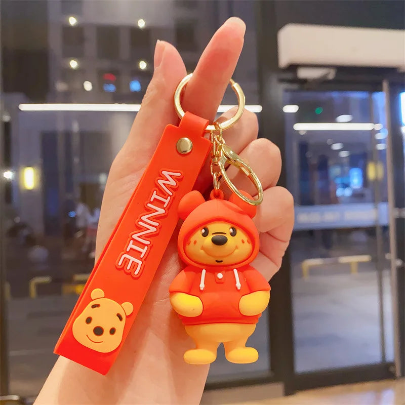 Anime Disney Keychain Cartoon Mickey Mouse Minnie Lilo & Stitch Cute Doll Keyring Ornament Key Chain Pendant Kids Toys Gift