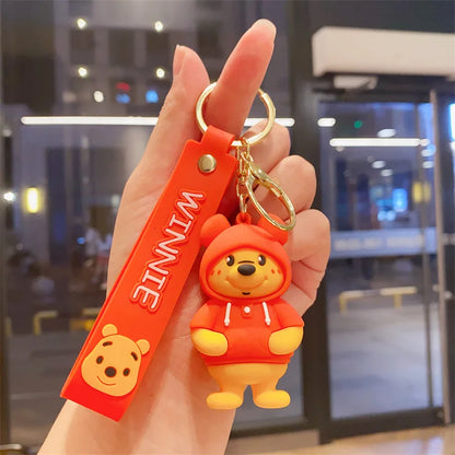 Anime Disney Keychain Cartoon Mickey Mouse Minnie Lilo & Stitch Cute Doll Keyring Ornament Key Chain Pendant Kids Toys Gift