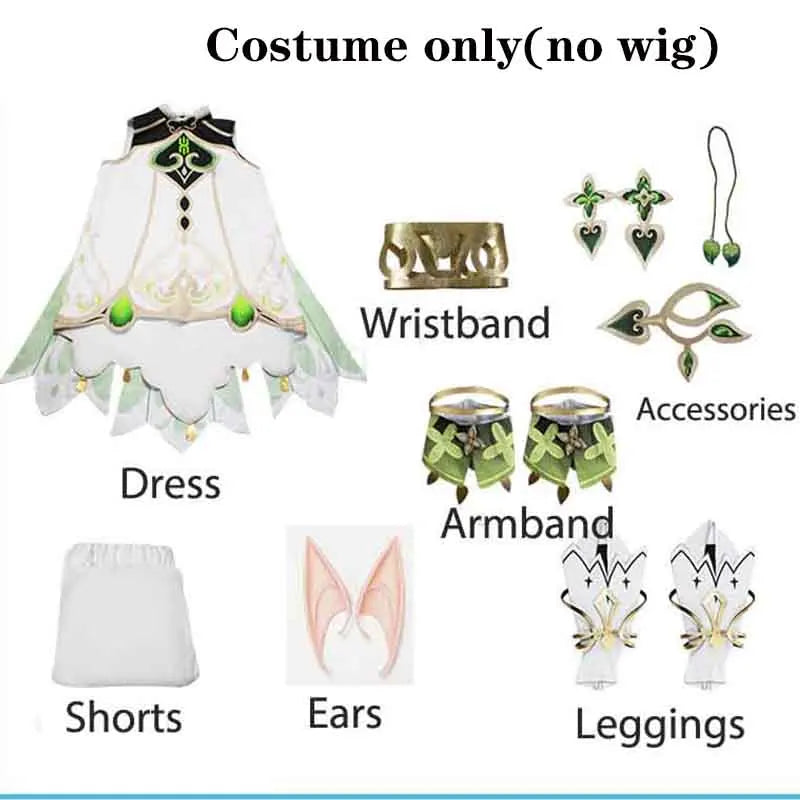 Genshin Impact Nahida Cosplay Costume Set Cotton Polyester - costume only / XXS(Kids 140cm)