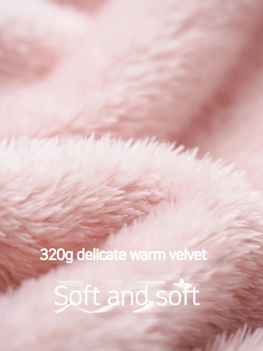 Aoger Hello Kitty Pajamas Women'S Autumn And Winter Coral Velvet Thickened Bathrobe Cute Winter Nightgown Long Women'S Suit