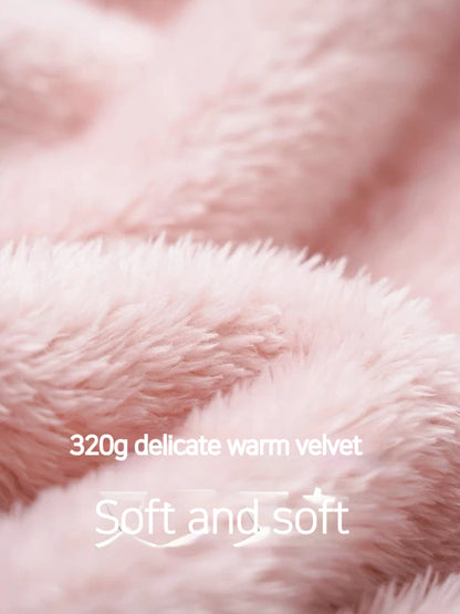 Aoger Hello Kitty Pajamas Women'S Autumn And Winter Coral Velvet Thickened Bathrobe Cute Winter Nightgown Long Women'S Suit