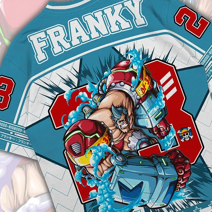 23 Jersey One Piece Franky Anime Y2k Korean Style Kpop Baseball Hockey T-shirt Fashion Streetwear Anime Daily Unisex Tops Tees