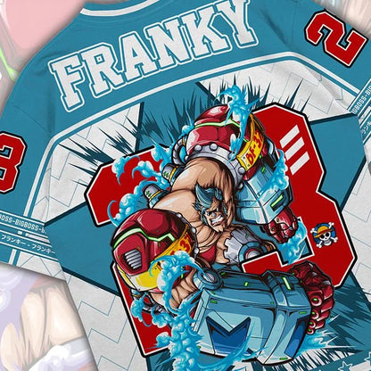 23 Jersey One Piece Franky Anime Y2k Korean Style Kpop Baseball Hockey T-shirt Fashion Streetwear Anime Daily Unisex Tops Tees