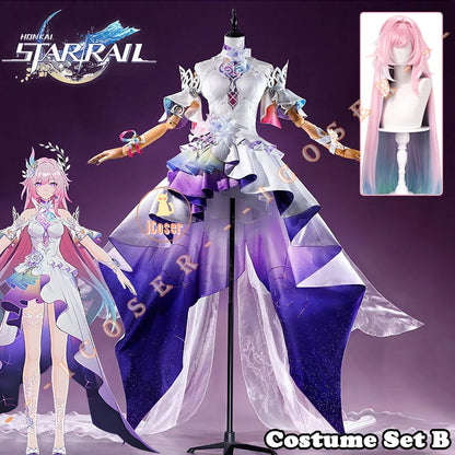Honkai Star Rail Cyrene Cosplay Costume Wig Dress New Skin Uniform Metal Accessory Elysia Amphoreus Halloween Party Women Girls