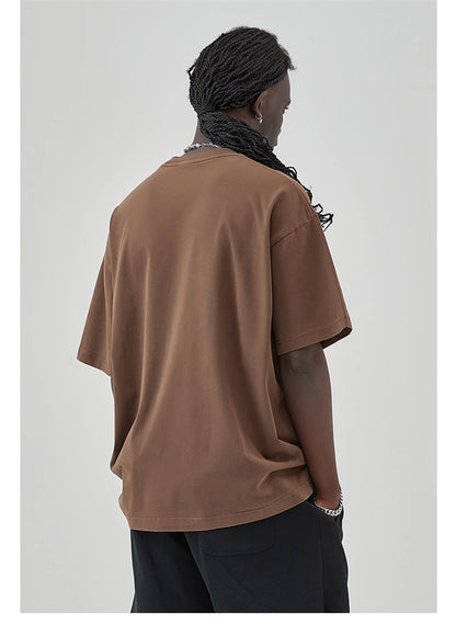 ZODF New Summer Solid Washed Cotton T-Shirts Streetwears For Men Unisex Retro High Street 275gsm Basic Tees Brand Tops HY0071