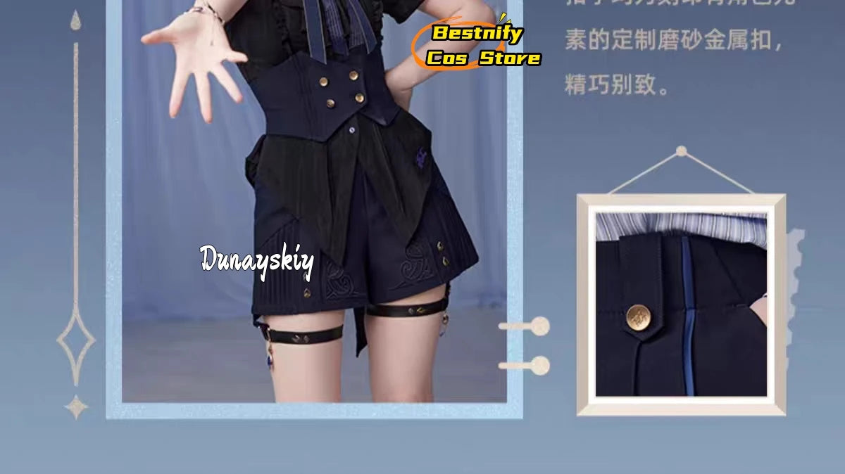 Genshin Impact Furina Cosplay Costume XS-XL Polyester Set