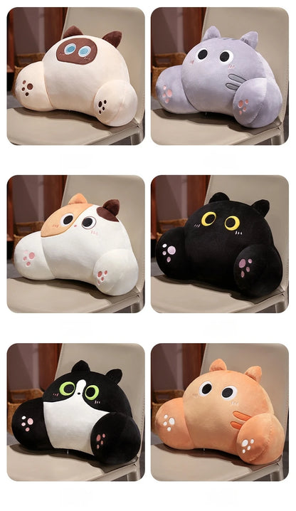 Comfortable Cat Style Back Cushion Sofa Bed Chair Lumbar Support Cushion Comfortable Throw Pillow Reading and Watching TV Soft