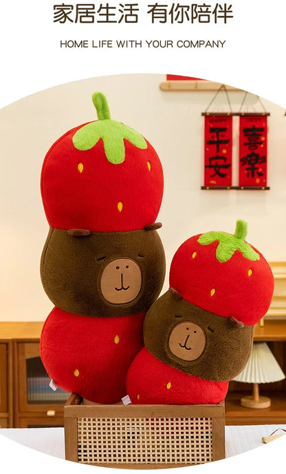 New 60-80cm Kawaii Creative Capybara Series Plush Toys Cartoon Stuffed Animals Soft Indoor Ornament for Children's Pillows