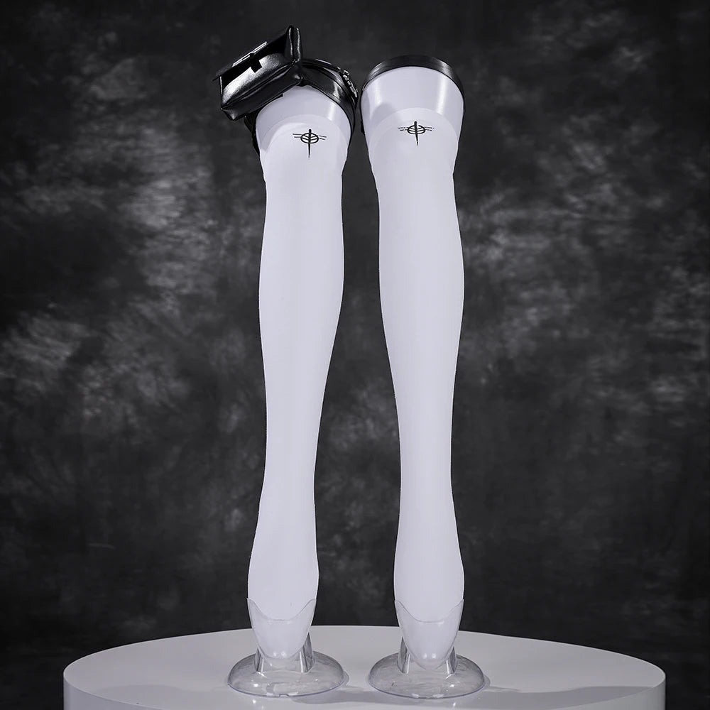 iCoser Arknights Exusiai The New Covenant Cosplay Costume Wig Uniform Luminous Headwear Halloween Party for Women Girls Carnival