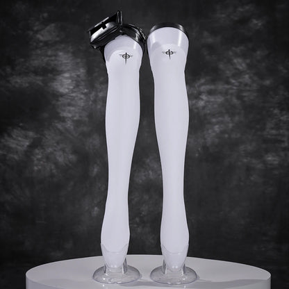 iCoser Arknights Exusiai The New Covenant Cosplay Costume Wig Uniform Luminous Headwear Halloween Party for Women Girls Carnival