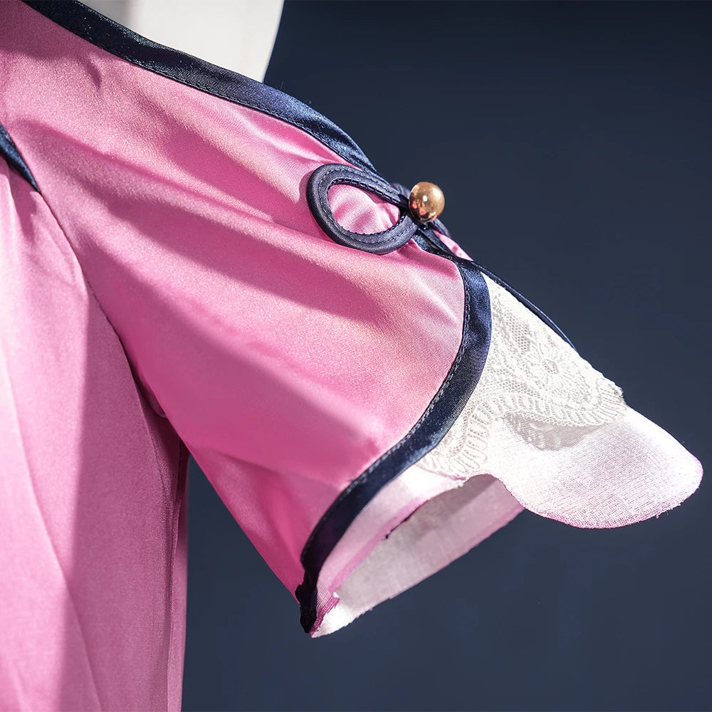 Anime Date A Live Mukuro Hoshimiya Cosplay Costume Dress Spirit Form Outfit Lilac White Astral Qipao Halloween for Women Girls