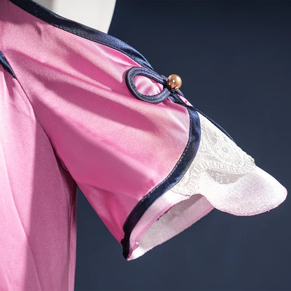 Anime Date A Live Mukuro Hoshimiya Cosplay Costume Dress Spirit Form Outfit Lilac White Astral Qipao Halloween for Women Girls