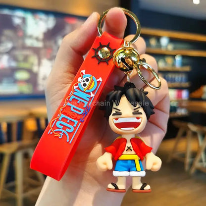 Anime One Piece Dragon Ball Keychain Luffy Sauron Nami Chopper Silicone Cute Car Keyring Pendant Toys Birthday Kids Toys Gifts