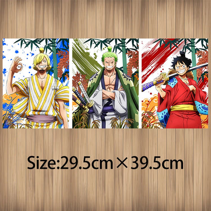 One Piece Anime 3D Lenticular Poster Luffy Sanji Zoro Flip Gradient Print Gifts Room Decor Wall Art(Without Frame)