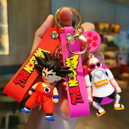 New Anime Dragon Ball Keychain Z Super Saiyan Son Goku Bulma Broly Piccolo Majin Buu Series Car Pendant Keyring Kids Toys Gifts