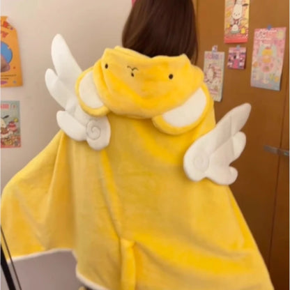 Anime Peripheral Cardcaptorsakura Kerberos Office Nap Blanket Pillow 2-In-1 Cape Cover Blanket Autumn And Winter Thick Blanket