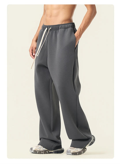 ZODF Casual 350gsm Fleece Unisex Loose Fit Wide Leg Straight Pants Warm Sport Trousers Winter HY0037