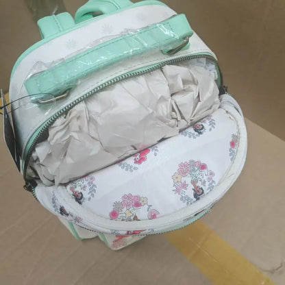 Loungefly Disney Princess Schoolbag Belle Ariel Tiana Cartoon Anime Large Capacity Lightweight Backpack Homecoming Season Gift