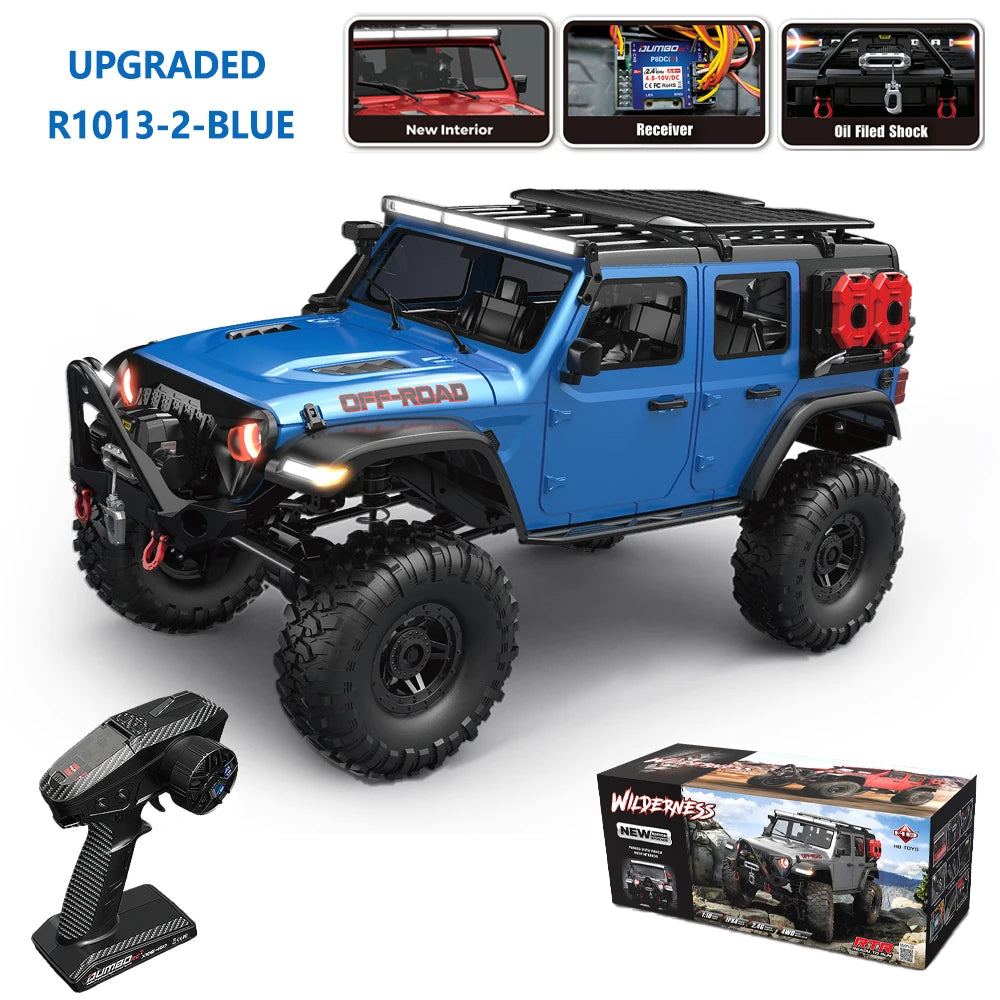 1/10 Scale HB RTR R1011 4WD Remote Control Rock Crawler Truck with LED Lights 2.4G Full Proportional Off-Road Climbing