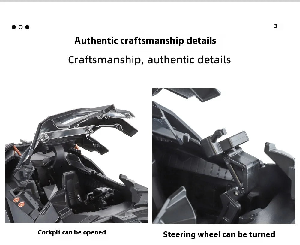 1:18 Batmobile Tumbler Alloy Metal Car Diecast Toy Vehicle Car Model Sound & Light Slide Spray Truck Toys For Kids  Gift Birthda