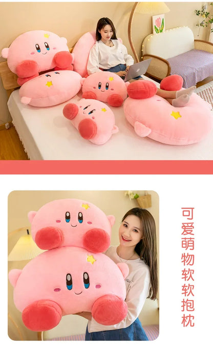90cm Big Size Star Kirby Kawaii Cartoon Anime Plush Stuffed Doll Room Decorated with Cute Plushies Pillow Children Holiday Gift