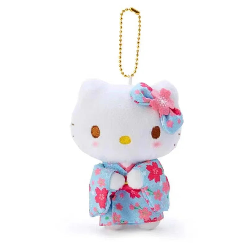Japanese Kimono Cherry Blossom Hello Kitty Plush Doll Trendy Toy Backpack Decoration Accessories Keychain Girl Surprise Gift